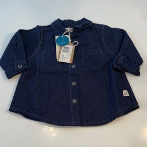 My Little Cozmo Denim Twill Baby‎ Dress Unique Indigo Blue Sustainable Cotton 3M